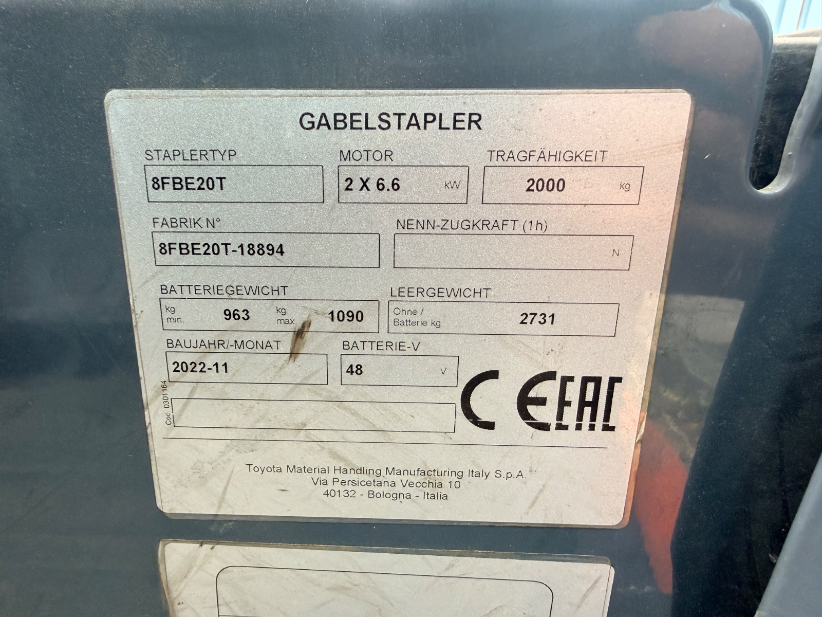 BT/Toyota 8FBE20T — Bild 2
